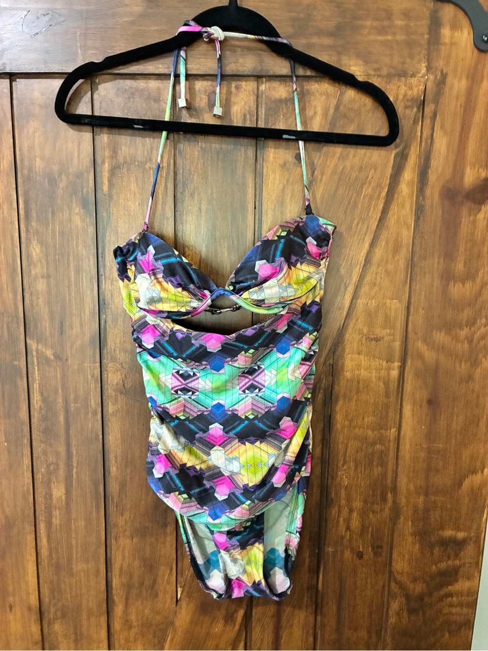 ZIMMERMANN Women’s Colorful Geo Pattern One Piece Swimsuit Size 10 EUC Luxury